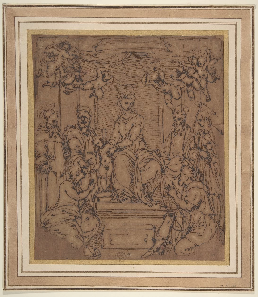 Perin del Vaga - 250, Vergine e Bambino in trono con Sant'Antonio Abate, San Pietro, San Paolo